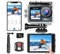 Vrebrey Action Camera 5K 30FPS 20MP Fotocamera Impermeabile 30 FT Subacquea EIS Sport Cam con Touch Screen, Grandangolo 170°, Telecomando, WiFi, Zoom 5X per Snorkeling, Immersione, Ciclismo e Vlogging