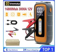 Vremota 16800mAh Avviamento di emergenza per auto Booster Batteria di avviamento 3000A 12V Auto portatile Accumulatori e caricabatterie di riserva Avvio automatico di emergenza con una luce