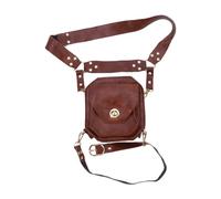 vreplrse Borsa da coscia medievale e borsa da cintura in pelle PU, scelta per l'aula per eventi LARP e costumi di Halloween. coscia medievale, marsupio, marsupio per, marrone, 15x16x6.5cm