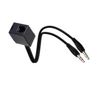 vreplrse Cavo adattatore RJ9 a 5 mm da 35 cm, soluzione comoda per cuffie utilizzate in ufficio. Il cavo adattatore può convertire le cuffie telefoniche RJ9 4P4C nella maggior parte degli smartphone o