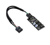 vreplrse Cavo di prolunga splitter hub da 1 a 3 per scheda madre USB a 9 pin, inclusa ventola di raffreddamento LED RGB, che fornisce tutto il necessario per