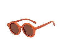 vreplrse Occhiali da sole rotondi per bambini Occhiali per bebè Protezione per il viso che indossa il beige, Rosso-arancio