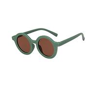 vreplrse Occhiali da sole rotondi per bambini Occhiali per bebè Protezione per il viso che indossa il beige, Verde