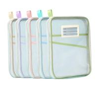 vreplrse Portadocumenti con cerniera, buste trasparenti per documenti in rete con apertura a L e comoda maniglia, buste informative in carta, cartelle con cerniera pratiche