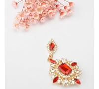 vreplrse Splendida spilla a forma di lacrime angolate, adornata con pietre preziose rosse e strass di cristallo, accattivante gioiello moda per donne, regalo per matrimoni e spose.