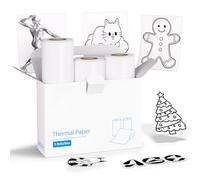 vretti 3 rotoli carta termica, carta termica autoadesiva 57x30mm per mini stampante TP6-S/TP2-Y/TP6, adatta per foto, studio, diario, appunti, bianca