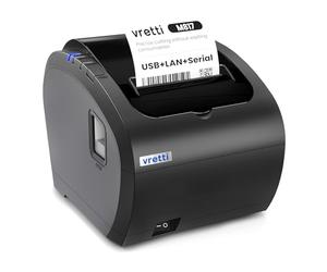 vretti 80mm Stampante per Ricevute Termiche Porta Seriale Ethernet/LAN/USB Porta Stampante con Supporto per Taglierina Automatica