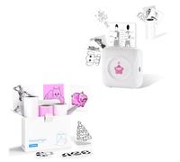 vretti Mini stampante per etichette Bluetooth TP2-Y, 3 rotoli di etichette bianco-rosa opzionali, compatibile Android e iOS, stampante termica portatile per appunti, diari, foto, fai da te e viaggi