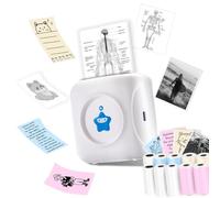 vretti Mini stampante termica TP2-Y, stampante adesiva compatibile con Android & iOS, mini stampante fotografica con 10 rotoli di etichette, stampante portatile tascabile per iPhone, note di lavoro,