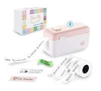 vretti Stampante per etichette, stampante portatile ricaricabile, stampante per etichette Bluetooth, per casa, scuola e ufficio, compatibile con Android e iOS (3 rotoli di carta)