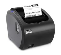 vretti Stampante termica per ricevute, stampante POS USB da 3'1/8 80mm, stampante da cucina per ristoranti con taglierina automatica supporta cassetto contanti, interfaccia Ethernet seriale USB per