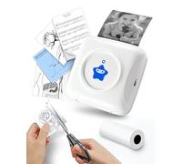 vretti Stampante termica portatile - Mini stampante portatile Bluetooth compatibile con Android e iOS TP2-Y Wireless Pocket Picture Piccola stampante per iPhone Lavoro Elenco Note Diario viaggi fai da