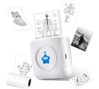 vretti TP2-Y Mini stampante termica tascabile compatibile con Android e iOS con 1 rotoli di etichette, stampante Bluetooth per iPhone, lista di lavoro, note, foto, fai da te