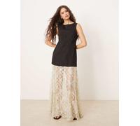 VRG GRL - Robbie - Vestito lungo nero e argento con paillettes 40