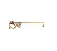 VRINDAVANBAZAAR.COM Flauto da pavone in metallo per Krishna; Lunghezza flauto - 22 cm