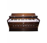 VRINDAVANBAZAAR.COM Harmonium Pro grado, 9 stop- 3 ½ ottave, colore teak, borsa imbottita, accordatura maschio basso/ancia- 440 Hz, adatto per Bhajan, Kirtan, shruti, Mantra