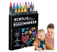 Vriusi Acrylic Paint Markers | Double Tip Color Markers Pens | Water Soluble Acrylic Paint Markers for Rock, Canvas, Ceramic, Wood, Artisti, Crafters, Projects & Drawing Enthusiasts