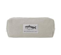 Vriusi Animal Pencil Pouch, Shark Embroidered Pencil Bag, Corduroy Shark Stationery Pouch, Portable Pen Pouch, Cute Pen Bag, Cute Big Shark Square High-value Stationery Storage Bag