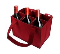 Vriusi Bottle Wine Carrier Bag | Felt Storage Tote for 6 Bottles | Portable Felt Liquor Bottle Tote with Handles for Wedding, Travel, Picnic, Birthday, Durable Wine Carrier for Any Occasion