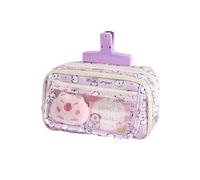 Vriusi Capybara Pen Pouch, Wide Opening Pencil Case, Zippered Pencil Case, Trasparente Pencil Case, Capybara School Supplies, Multi Layer Pencil Case, Pen and Pencil Storage, viola, Se référer au