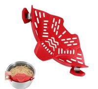 Vriusi Colino per pasta in silicone, colino per pasta per pentole e padelle, filtro per pasta in silicone resistente al calore, colino laterale per carne, spaghetti e tagliatelle, colino per pasta da