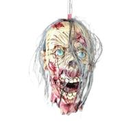 Vriusi Decorazione fantasma di Halloween, sanguinante zombie decapitazione, teste fantasma con parrucca, Halloween costume decorazione fantasma puntelli, lattice teschio pendenti horror decorazione