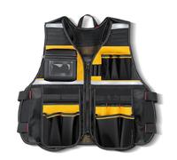 Vriusi Gilet per elettricisti, gilet da uomo, gilet da falegname, organizer per attrezzi di sicurezza, con cinghie regolabili e cintura per elettricisti, falegnami e costruzioni