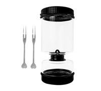 Vriusi Glass Pickle Jar, border New Glass Jar With Fork, Leakproof Glass Pickle Organizer Hourglass Jar, Glass Pickle Jar With Lid for Pickling Garlic, Beets, Okra and Mushrooms