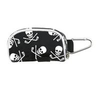 Vriusi Golf Ball Bag Pouch, Skull Pattern Golf Tee Bag, Golf Accessory Bag, Golf Organizer Bag, Storage Carry Pouch, Sport Accessories for Men, Store 2 Balls and 1 Tee, Perfect for Golf Players