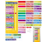 Vriusi Grafico della pianificazione giornaliera, grafico di routine visivo, programma in movimento, Calendario di routine dei bambini, Tracker di routine giornaliero, Grafico di pianificazione