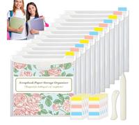 Vriusi Organizer trasparente per album di ritagli, sacchetti di carta per album di ritagli, contenitore antipolvere per cancelleria per studenti, con piegacorda per sale riunioni e biblioteche