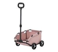 Vriusi Pet Carriage Dog Stroller, Small Pram, Lightweight Pet Stroller, Folding Strollers With Storage Basket LightPink/grigio/nero adatto per cani e gatti da viaggio