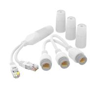 Vriusi Poe Combiner Splitter Adapter, Lan Splitter Safe Network Splitter, Waterproof Network Cable Splitter 1 to 2 Adapter, Smooth Video Poe Extender for Outdoor Poe Switches and Network Cameras