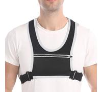 Vriusi Running Vest Phone Holder, Lightweight Jogging Vest, Adjustable Reflective Vest, Water Resistant Hydration Vest, Jogging Vest With Phone Pocket, Reflective Exercise Vest 19cm/7.48 Inches