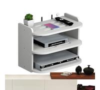 Vriusi Scaffale del router di Wifi, Mensola del proiettore montata a parete, Nessun rack del router del trapano, Rack di dissipazione del calore del router wireless, Archiviazione multifunzionale