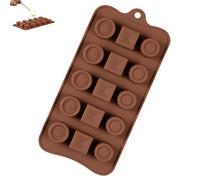 Vriusi Stampi in silicone per cioccolato, stampi rotondi quadrati in silicone per cioccolato fondente, vassoio antiaderente per budino al cioccolato, 15 cavità, stampo in silicone in 3 forme per