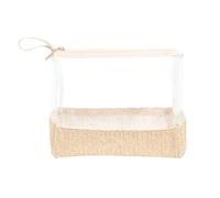 Vriusi Straw Clear Makeup Bag, Trasparente Cosmetics Storage Bag, Zipper Bag Makeup Cosmetic Pouch, Waterproof and Dustproof Storage Bag, Travel Toiletries Hand Storage Bag, Giallo beige, Se référer