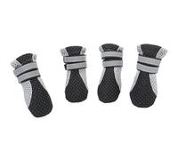 VRKRTVBLB 4 Pezzi di Scarpe da Passeggio for Animali Domestici, morbide e estive, Stivali Riflettenti sicuri for la Notte, for Cani di Piccola Taglia e di Taglia Grande(Black,XL)