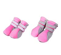 VRKRTVBLB 4 Pezzi di Scarpe da Passeggio for Animali Domestici, morbide e estive, Stivali Riflettenti sicuri for la Notte, for Cani di Piccola Taglia e di Taglia Grande(Pink,XL)