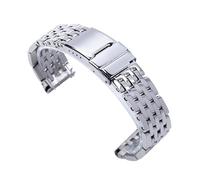 VRKRTVBLB Acciaio inossidabile 22mm 24mm Argento lucido Cinturino in acciaio inossidabile massiccio for orologio tradizionale unisex(24mm)