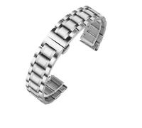 VRKRTVBLB Cinturini for orologi con cinturino curvo in acciaio inossidabile 16mm 17mm 18mm 19mm 20mm 21mm 22mm 23mm 24mm bracciale in acciaio unisex(Silver-flat,17mm)