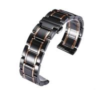 VRKRTVBLB Cinturino for orologio in acciaio inossidabile Cerami a sgancio rapido da 14-24 mm universale for uomo e donna(Black rose gold,19mm)