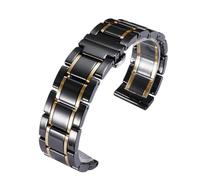 VRKRTVBLB Cinturino for orologio in acciaio inossidabile Cerami a sgancio rapido da 14-24 mm universale for uomo e donna(Black gold,17mm)