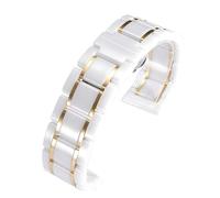 VRKRTVBLB Cinturino for orologio in acciaio inossidabile Cerami a sgancio rapido da 14-24 mm universale for uomo e donna(White gold,21mm)