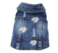 VRKRTVBLB Giacca in Jeans for Cani, Senza Maniche, for Cani di Piccola e Media Taglia, for Gatti(Blue,L)