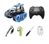 Vroomoto Auto Acrobatica Telecomandata, Guida su Due Lati, Veicolo Cingolato, Fuoristrada, Acqua Terrestre, Giocattoli per Bambini (Blu)