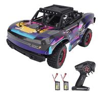 Vroomoto Camion Telecomandato da 2,4 Ghz Ad Alta Resistenza per Avventure con Luci a LED Veicolo per Percorsi Brevi su Tutti i Terreni Adulti e Bambini (Viola 2 batterie)