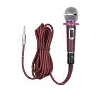 Vroomoto Microfono a Condensatore Cardioide Microfono Dinamico Cablato Cavo da 4,5 M Karaoke Performance Sul Palco in Lega di Zinco Rosso