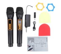 Vroomoto Microfono Wireless con Ricevitore, Microfono Palmare con Riverbero, Interfaccia Audio da 6,35 Mm, Ricaricabile, per Cantare Durante le Feste Al Karaoke (1 per 2)