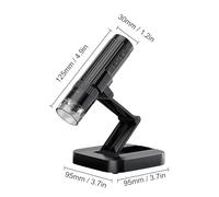 Vroomoto Microscopio Digitale Wireless con Lente D'ingrandimento per Fotocamera Regolabile 1080P per Esperimenti Scientifici Sui Gioielli (Nera)